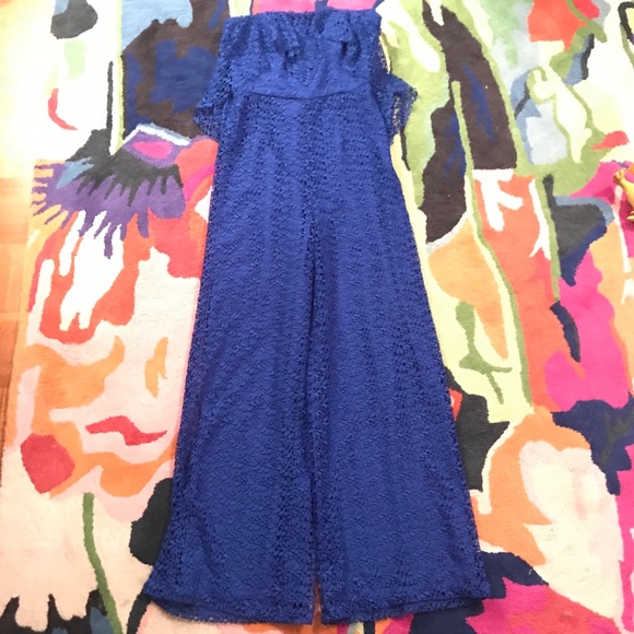 NWOT Free People Lemoncello Romper Blue Lace SZ 4 - Picture 5 of 8